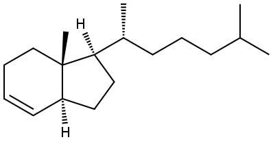 1H-Indene, 1-(1,5-dimethylhexyl)-2,3,3a,6,7,7a-hexahydro-7a-methyl-, [1R-[1α(R*),3aβ,7aα]]- Struktur