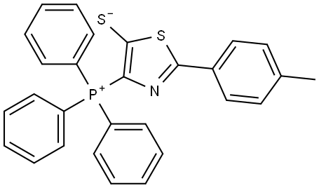 2-(4-METHYLPHENYL)-4-(TRIPHENYLPHOSPHONIO)-1,3-THIAZOLE-5-THIOLATE Struktur