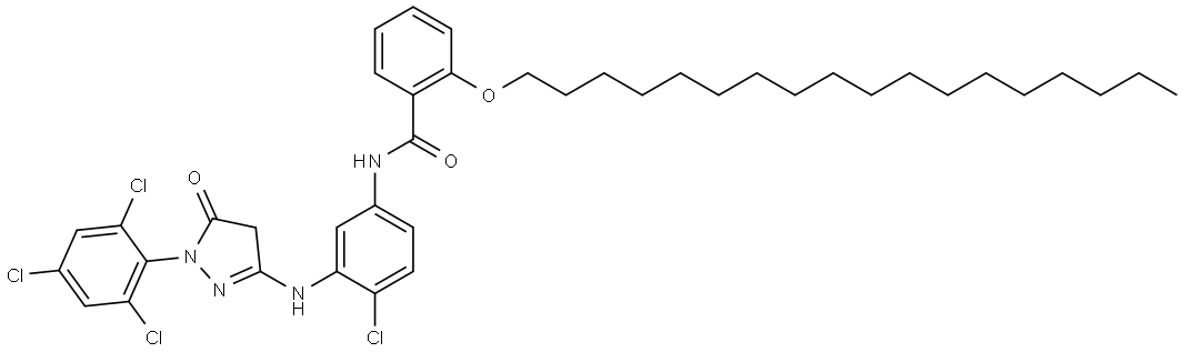 N-(4-CHLORO-3-{[5-OXO-1-(2,4,6-TRICHLOROPHENYL)-4,5-DIHYDRO-1H-PYRAZOL-3-YL]AMINO}PHENYL)-2-(OCTADECYLOXY)BENZAMIDE Struktur