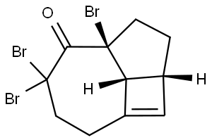 (1AR,3AS,7BR)-3A,5,5-TRIBROMO-1A,2,3,3A,5,6,7,7B-OCTAHYDRO-4H-CYCLOBUTA[CD]AZULEN-4-ONE Struktur