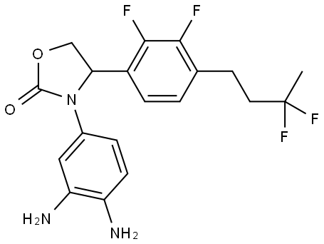 3-(3,4-diaminophenyl)-4-(4-(3,3-difluorobutyl)-2,3-difluorophenyl)oxazolidin-2-one Struktur