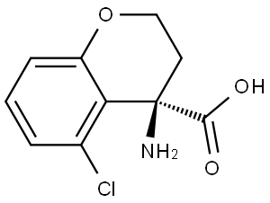 (R)-4-Amino-5-chloro-3,4-dihydro-2H-1-benzopyran-4-carboxylic acid Struktur