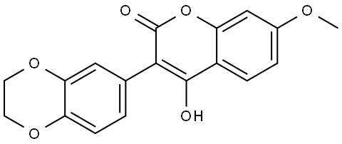 3-(2,3-DIHYDRO-1,4-BENZODIOXIN-6-YL)-4-HYDROXY-7-METHOXY-2H-CHROMEN-2-ONE Struktur