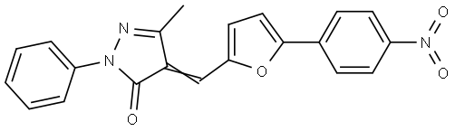 5-ME-4-((5-(4-NITROPHENYL)-2-FURYL)METHYLENE)-2-PH-2,4-DIHYDRO-3H-PYRAZOL-3-ONE Struktur