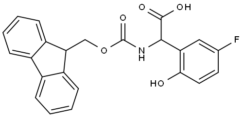 2-((((9H-fluoren-9-yl)methoxy)carbonyl)amino)-2-(5-fluoro-2-hydroxyphenyl)acetic acid Struktur