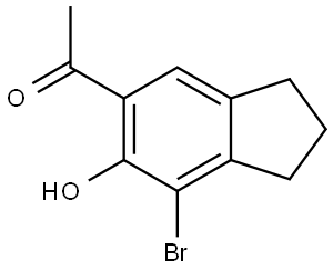 Ethanone, 1-(7-bromo-2,3-dihydro-6-hydroxy-1H-inden-5-yl)- Struktur