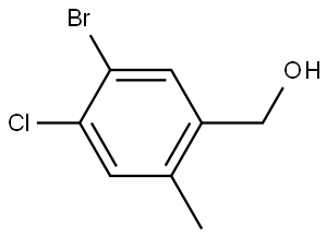 (5-Bromo-4-chloro-2-methyl-phenyl)-methanol Struktur