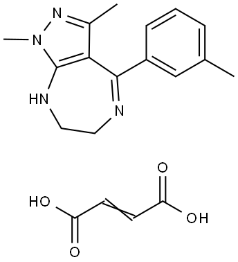 1,3-dimethyl-4-(3-methylphenyl)-1,6,7,8-tetrahydropyrazolo[3,4-e][1,4]diazepine, maleate salt Struktur