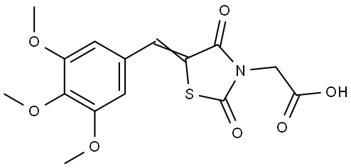 (2,4-DIOXO-5-(3,4,5-TRIMETHOXYBENZYLIDENE)-1,3-THIAZOLIDIN-3-YL)ACETIC ACID Struktur