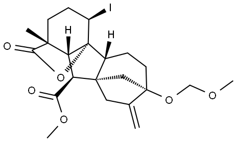 Gibbane-1,10-dicarboxylic acid, 4a-hydroxy-4-iodo-7-(methoxymethoxy)-1-methyl-8-methylene-, 1,4a-lactone, 10-methyl ester, (1α,4β,4aα,4bβ,10β)- (9CI)