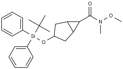 Bicyclo[3.1.0]hexane-6-carboxamide, 3-[[(1,1-dimethylethyl)diphenylsilyl]oxy]-N-methoxy-N-methyl- Struktur