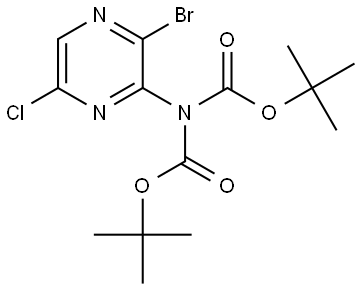 tert-Butyl N-(3-bromo-6-chloropyrazin-2-yl)-N-[(tert-butoxy)carbonyl]carbamate Struktur