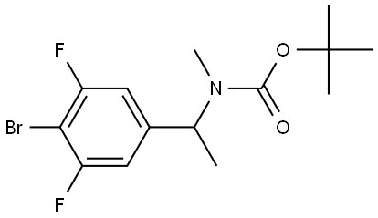 tert-butyl (1-(4-bromo-3,5-difluorophenyl)ethyl)(methyl)carbamate Struktur