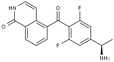 (R)-5-(4-(1-aminoethyl)-2,6-difluorobenzoyl)isoquinolin-1(2H)-one Struktur