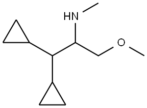 1,1-dicyclopropyl-3-methoxy-N-methylpropan-2-amine Struktur