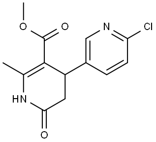 [3,4′-Bipyridine]-3′-carboxylic acid, 6-chloro-1′,4′,5′,6′-tetrahydro-2′-methyl-6′-oxo-, methyl ester Struktur