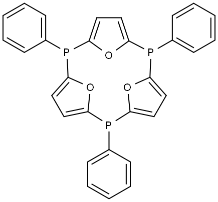 2,4,6-triphenyl-2,4,6-triphospha-1,3,5(2,5)-trifuranacyclohexaphane Struktur