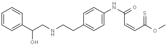 2-Butenethioic acid, 4-[[4-[2-[(2-hydroxy-2-phenylethyl)amino]ethyl]phenyl]amino]-4-oxo-, O-methyl ester, (2Z)- Struktur