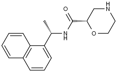 N-((S)-1-(naphthalen-1-yl)ethyl)morpholine-2-carboxamide Struktur