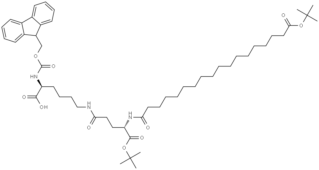 Fmoc-Lys[γ-Glu(OtBu)-C18-OtBu)]-OH Struktur