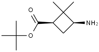 tert-butyl (1R,3S)-3-amino-2,2-dimethylcyclobutane-1-carboxylate Struktur