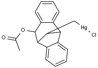 12(CHLOROMERCURIMETHYL)1011DIHYDRO510METHANO5HDIBENZO(AD)CYCLOHEPTEN11YL ACETATE Struktur