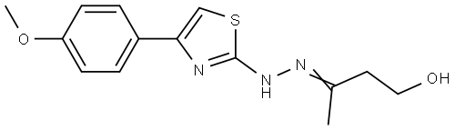 2-Butanone, 4-hydroxy-, 2-[4-(4-methoxyphenyl)-2-thiazolyl]hydrazone Struktur