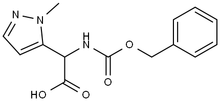 2-(((benzyloxy)carbonyl)amino)-2-(1-methyl-1H-pyrazol-5-yl)acetic acid Struktur