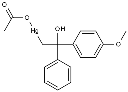 2-HYDROXY-2-(4-METHOXYPHENYL)-2-PHENYLETHYLMERCURI ACETATE Struktur