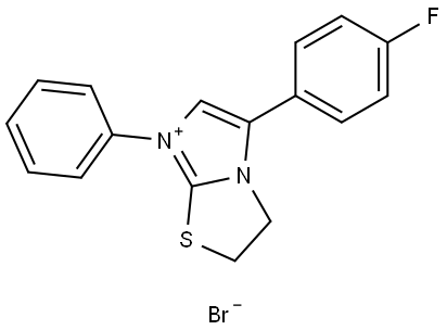 5-(4-FLUOROPHENYL)-7-PHENYL-2,3-DIHYDROIMIDAZO(2,1-B)(1,3)THIAZOL-7-IUM BROMIDE Struktur