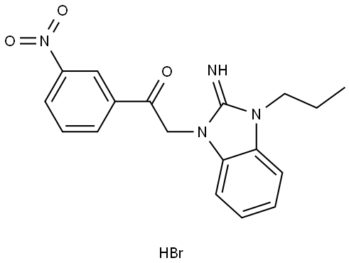 2-AMINO-1-(2-(3-NITRO-PH)-2-OXO-ETHYL)-3-PROPYL-3H-BENZOIMIDAZOL-1-IUM, BROMIDE|