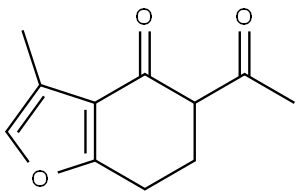 5-Acetyl-6,7-dihydro-3-methyl-4(5H)-benzofuranone Struktur