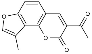 3-Acetyl-9-methyl-2H-furo[2,3-h]-1-benzopyran-2-one Struktur