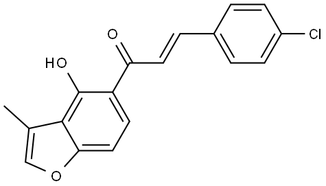 (2E)-3-(4-Chlorophenyl)- 1-(4-hydroxy-3-methyl-5-benzofuranyl)-2-propen-1-one Struktur