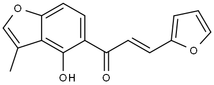 (2E)-3-(2-Furanyl)-1-(4-hydroxy-3-methyl-5-benzofuranyl)-2-propen-1-one Struktur