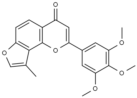 9-Methyl-2-(3,4,5-trimethoxyphenyl)-4H-
furo[2,3-h]-1-benzopyran-4-one Struktur