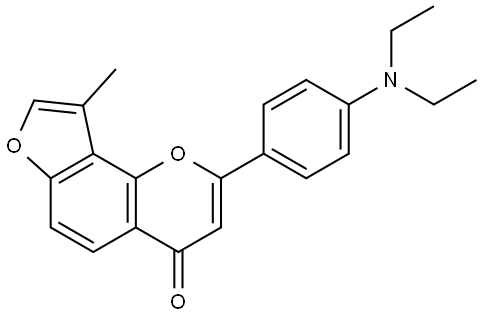 2-[4-(Diethylamino)phenyl]-9-methyl-4H-furo[2,3-h]-1-benzopyran-4-one Struktur