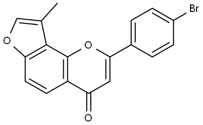 2-(4-Bromophenyl)-9-methyl-4H-furo[2,3-h]-1-benzopyran-4-one Struktur