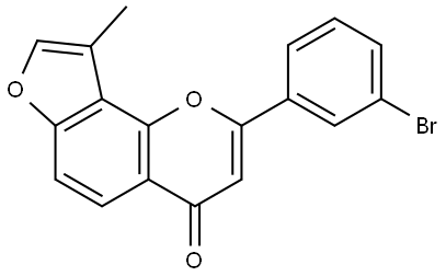 2-(3-Bromophenyl)-9-methyl-4H-furo[2,3-h]-1-benzopyran-4-one Struktur