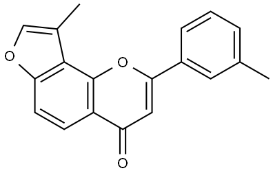 9-Methyl-2-(3-methylphenyl)-4H-furo[2,3-h]-1-benzopyran-4-one Struktur