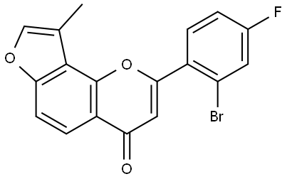 2-(2-Bromo-4-fluorophenyl)-9-methyl-4H-furo[2,3-h]-1-benzopyran-4-one Struktur