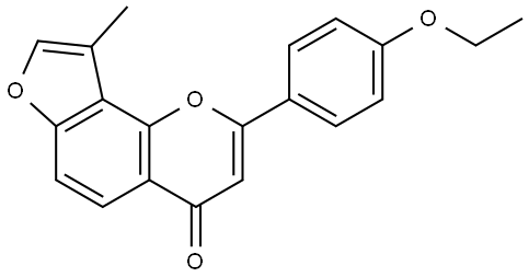 2-(4-Ethoxyphenyl)-9-methyl-4H-furo[2,3-h]-1-benzopyran-4-one Struktur