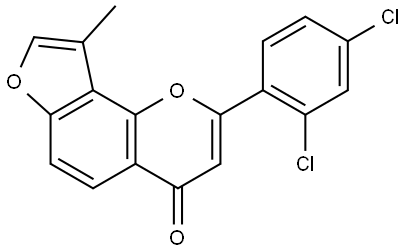 2-(2,4-Dichlorophenyl)-9-methyl-4H-furo[2,3-h]-1-benzopyran-4-one Struktur