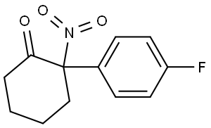 2-(4-fluorophenyl)-2-nitrocyclohexan-1-one Struktur