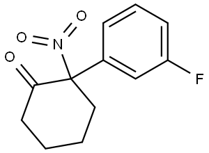 2-(3-fluorophenyl)-2-nitrocyclohexan-1-one Struktur