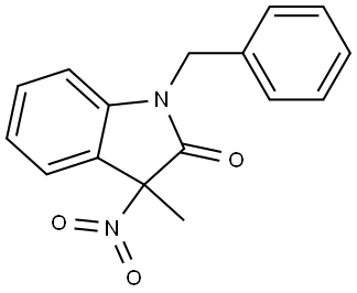 1-benzyl-3-methyl-3-nitroindolin-2-one Struktur