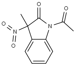 1-acetyl-3-methyl-3-nitroindolin-2-one Struktur