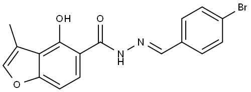 4-Hydroxy-3-methyl-5-benzofurancarboxylic acid (2E)-2-[(4-bromophenyl)methylene].. Struktur