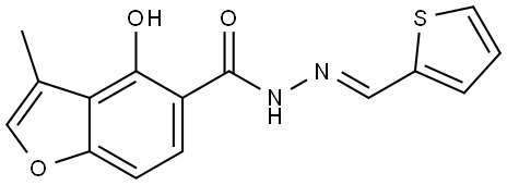 4-Hydroxy-3-methyl-5-benzofurancarboxylic acid (2E)-2-(2-thienylmethylene)hydraz... Struktur