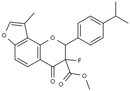 Methyl 3-fluoro-3,4-dihydro-9-methyl-2-[4-(1-methylethyl)pheynyl]-4-oxo-2H-furo[2... Struktur